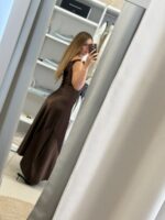 Breda maxi φόρεμα σατέν - Καφέ - Image 3