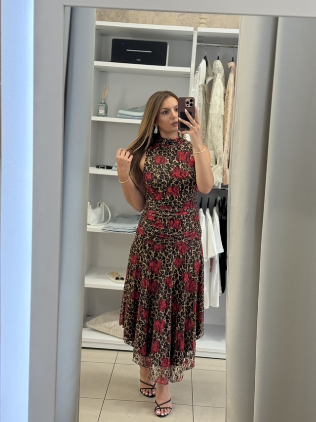 εικόνα_Viber_2026-08-29_10-39-57-389 Marya midi φόρεμα εμπριμέ - Leopard καφέ - Image 1