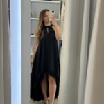 Valeria maxi ασύμμετρο φόρεμα - Μαύρο