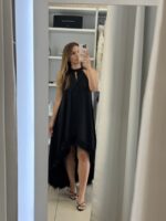 Valeria maxi ασύμμετρο φόρεμα - Μαύρο