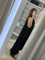 Valeria maxi ασύμμετρο φόρεμα - Μαύρο - Image 2