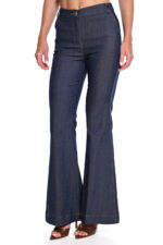 Meline denim παντελόνα καμπάνα - Blue navy - Image 3