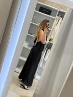 Louisa maxi σατέν φόρεμα - Μαύρο - Image 4
