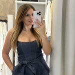 Meline denim strapless bustier - Blue navy
