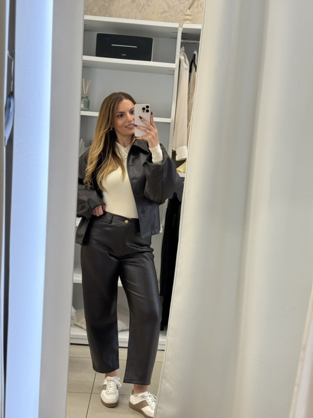 εικόνα_Viber_2026-09-25_17-26-27-572 Bianca eco leather barrel παντελόνι - Καφέ - Image 1