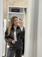 Bianca eco leather jacket - Καφέ