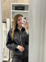 Bianca eco leather jacket - Καφέ - Image 4
