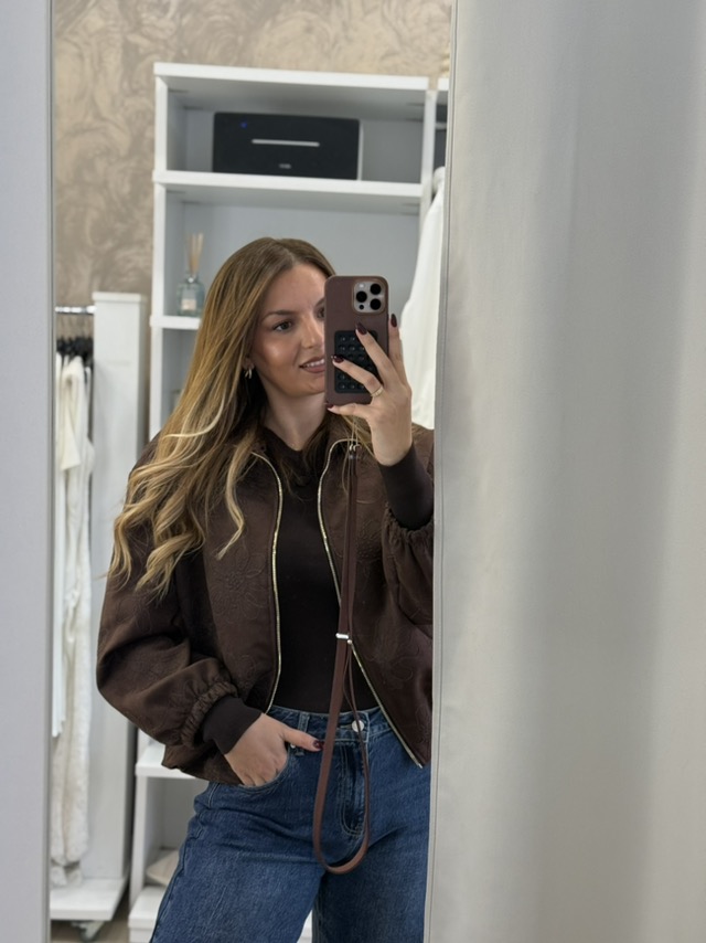 εικόνα_Viber_2026-09-28_13-40-19-370 Bomber jacket suede με κεντήματα - Καφέ - Image 1