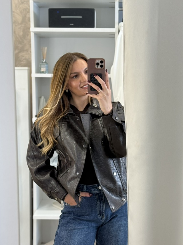 εικόνα_Viber_2026-09-28_14-17-36-603 Naya eco leather bomber jacket - Καφέ - Image 1