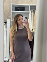 Elena πλεκτό φόρεμα - Πούρο - Image 3