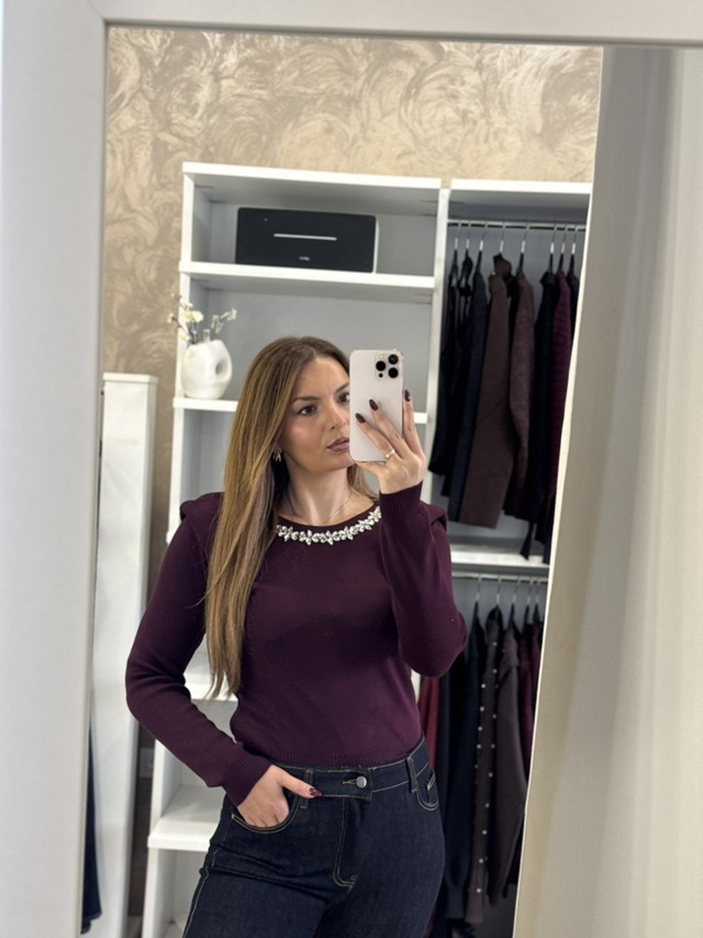 εικόνα_Viber_2026-10-10_13-59-06-562 Isabella πλεκτή μπλούζα με στρας - Μωβ - Image 1