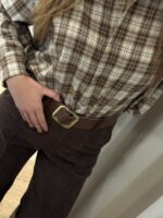 Ranch oversized καρό πουκάμισο - Καφέ - Image 3