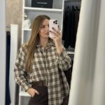 Ranch oversized καρό πουκάμισο - Καφέ