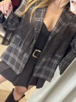 Fringes blazer καρό - Καφέ - Image 3