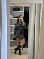 Mandin oversized καρό πουκάμισο - Μπλε - Image 2