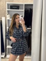 Mandin oversized καρό πουκάμισο - Μπλε